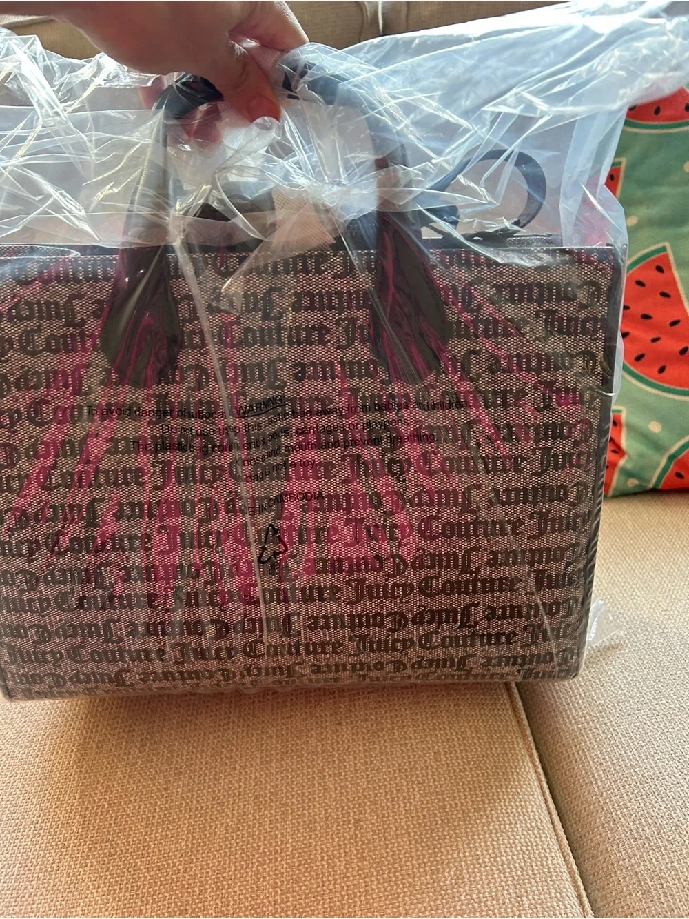 NWT JUICY COUTURE black and grey tote bag.